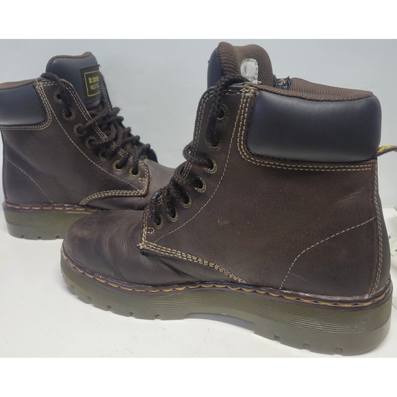 Dr Martens Industrial Work soft toe AirWair Boots‎ Brown Leather Lace Up Size 9 main image 5